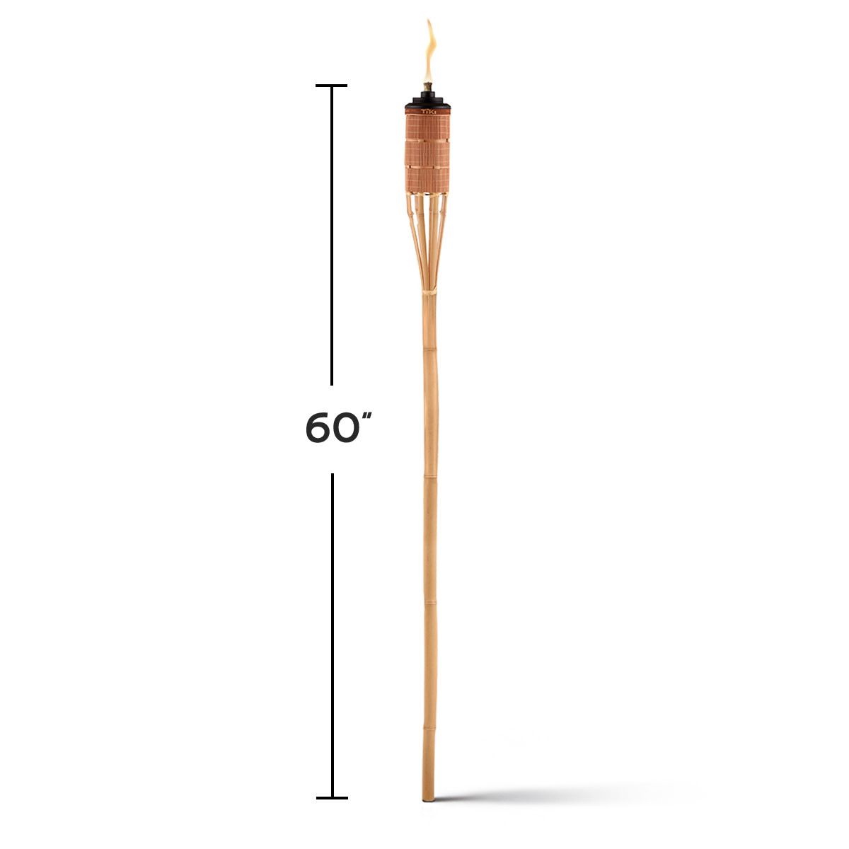 Weather-Resistant Horizon Torch, Tiki, 60 in H, Bamboo, Brown - 2
