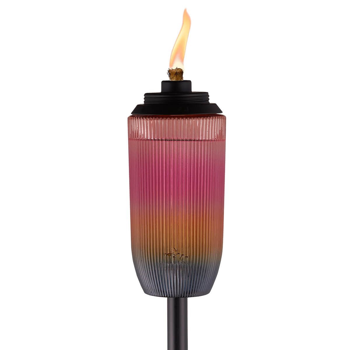 Tiki 1121092 Easy Install Rainbow Torch, 69 in H, Glass