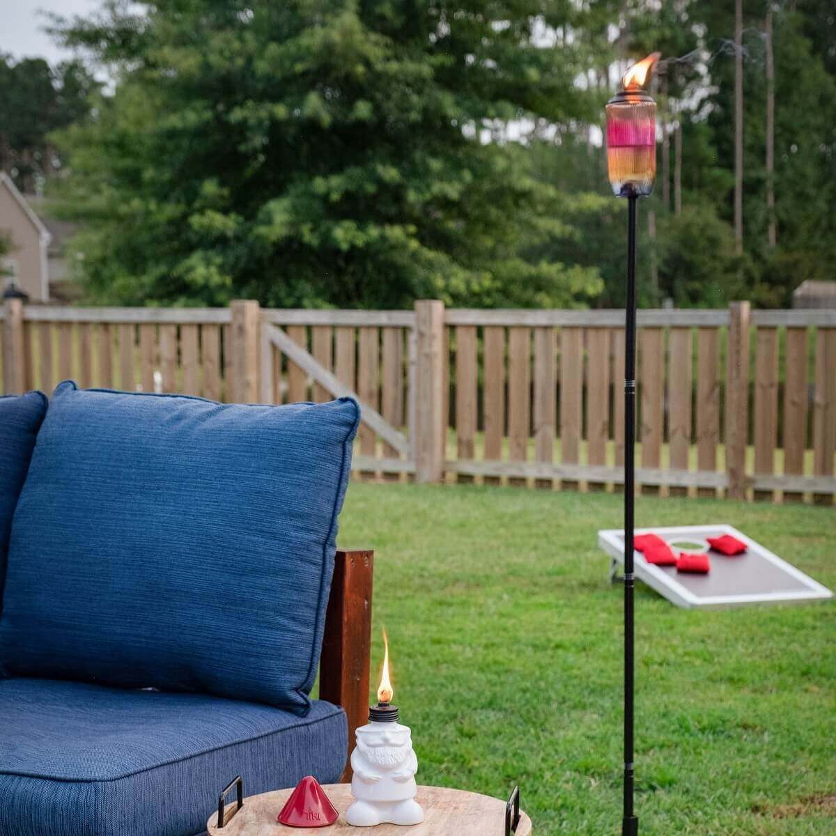 Tiki 1121092 Easy Install Rainbow Torch, 69 in H, Glass