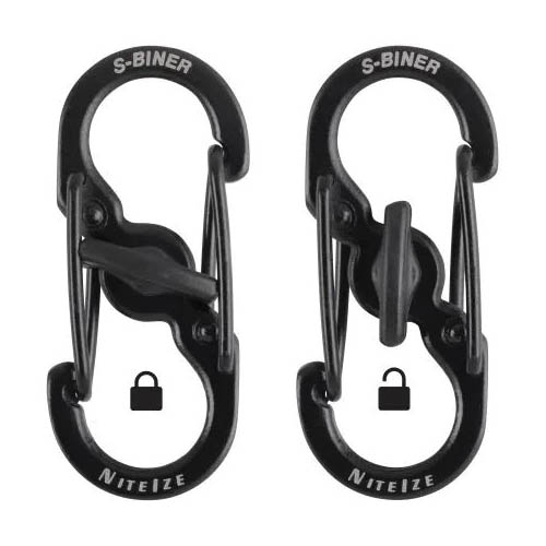 Nite Ize KLKW-01-R6 Key Holder, 4-Key Hook, Stainless Steel, Black, 3.44 in L, 2.13 in W, 0.57 in H - 4