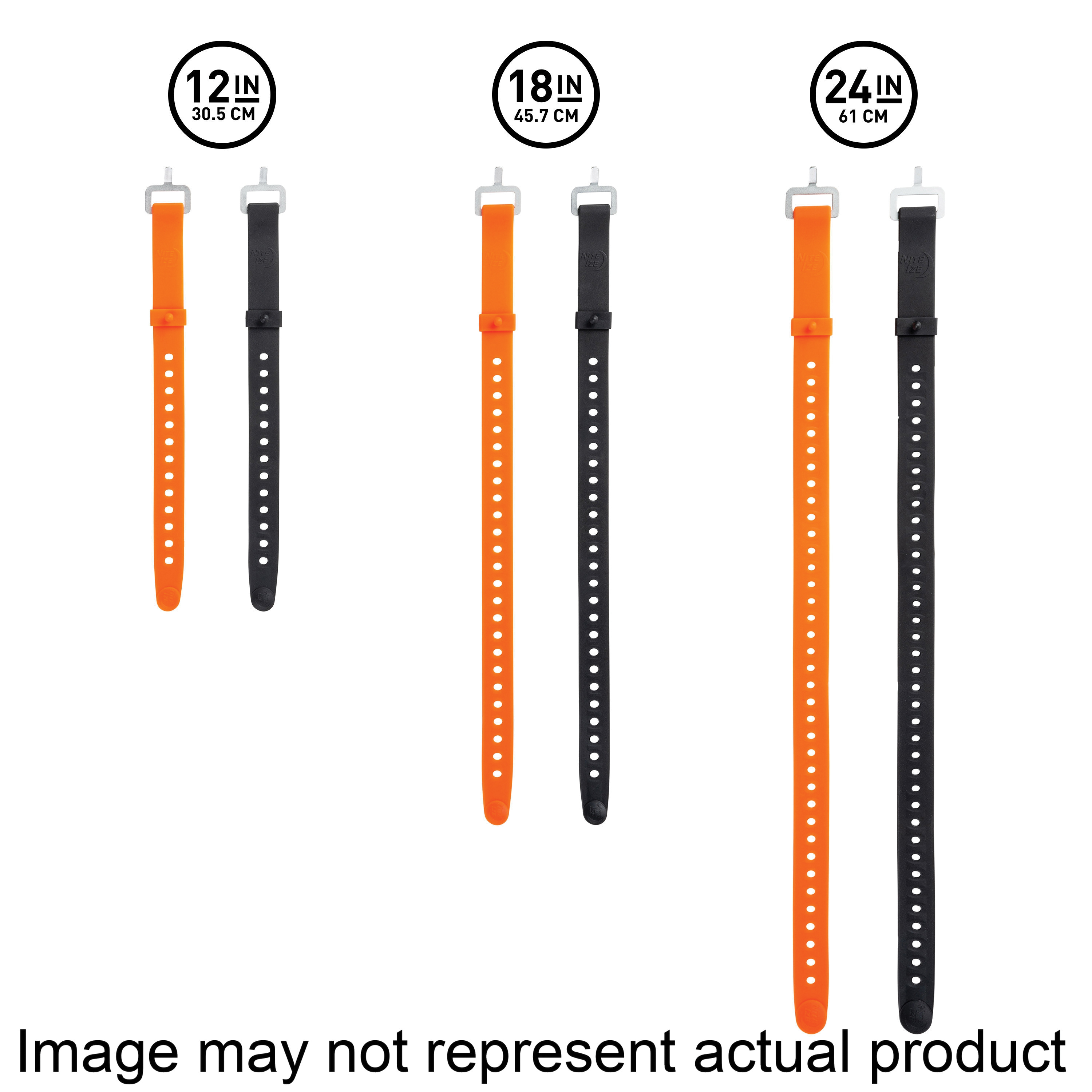 GearPro USS18-01-R3 Utility Strap, 0.92 in W, 18 in L, 70 lb Working Load, Aluminum/Rubber, Black