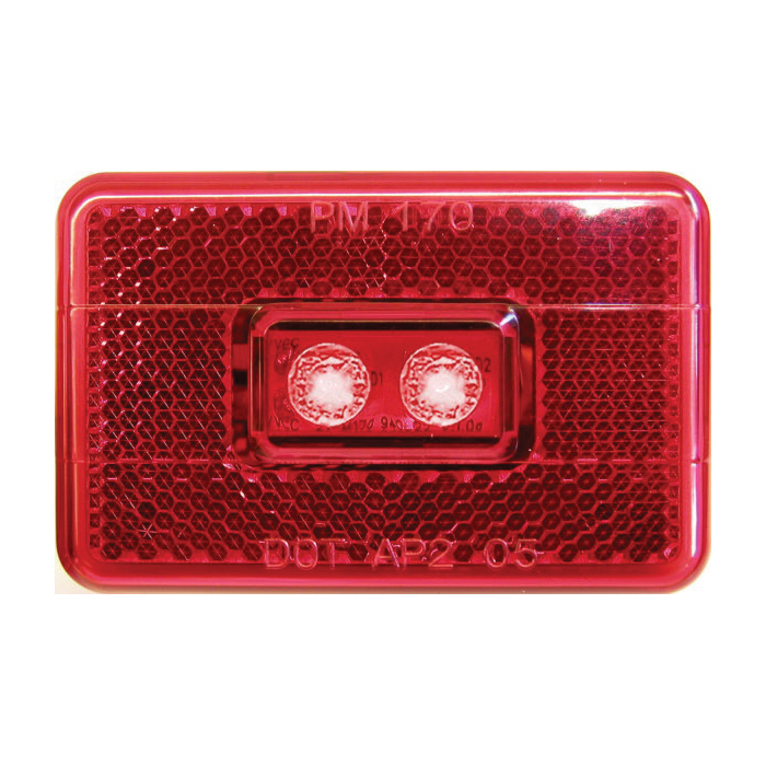 V170R Marker/Clearance Light, 9 to 16 V, LED Lamp, Red Lens, Stud Mounting