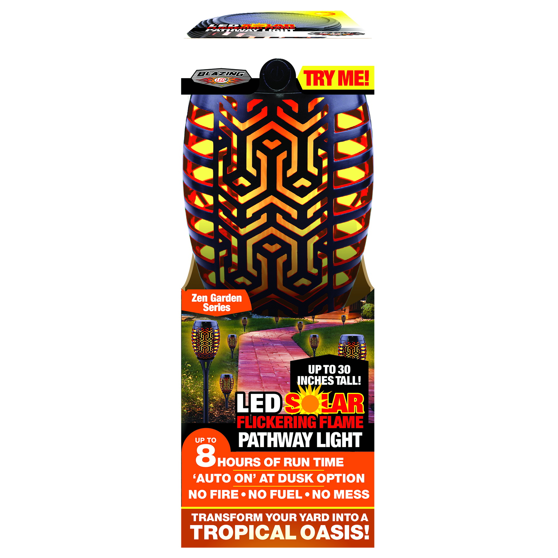 Blazing LEDz Zen Garden 702868 Solar Flicker Flame Pathwa