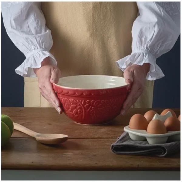 Mason Cash In The Forest Series 2002.151 Hedgehog Mixing Bowl, 1.1 L, 21 cm Dia, Earthenware, Burgundy - 2