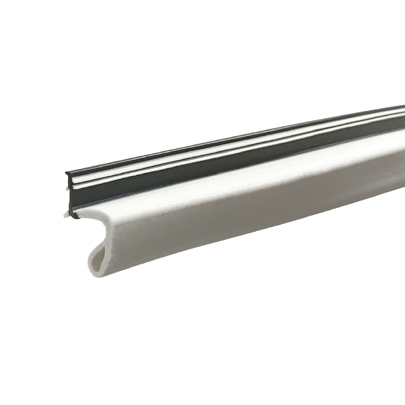 ES181W25 Door Weatherseal, 3/4 in W, 1/2 in Thick, 81 in L, PVC, White