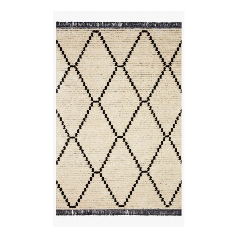 Alice Area Rug, Loloi, Charcoal/Cream, 7 ft 6 in W, 5 ft 2 in L - 1