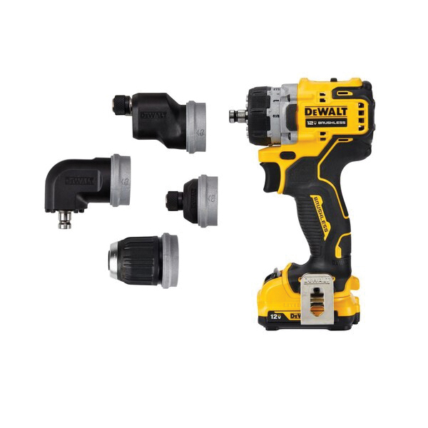 DEWALT XTREME DCD703F1 Drill/Driver Kit, Battery Included, 12 V, 2 Ah, 3/8 in Chuck, Ratcheting Chuck