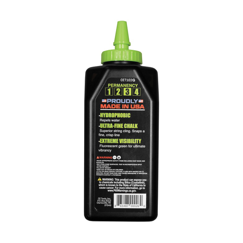 Marking Chalk Line Refill, Ce Tools, Fluorescent Mean Green, 10 oz - 2