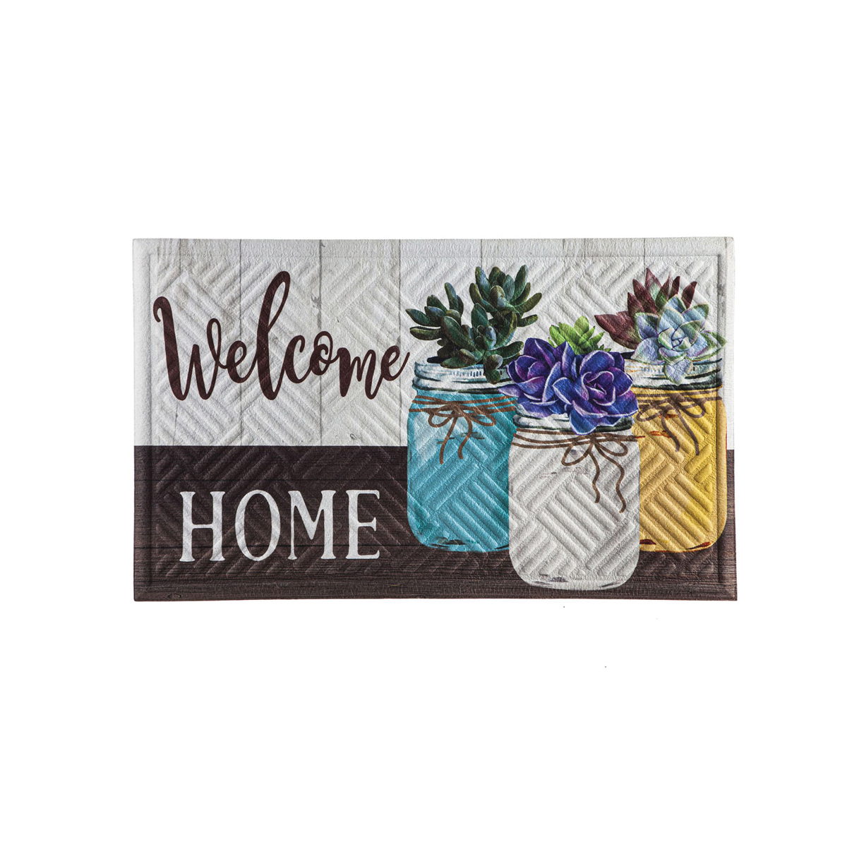 Evergreen Enterprises Mason Jar Succulents Floor Mat