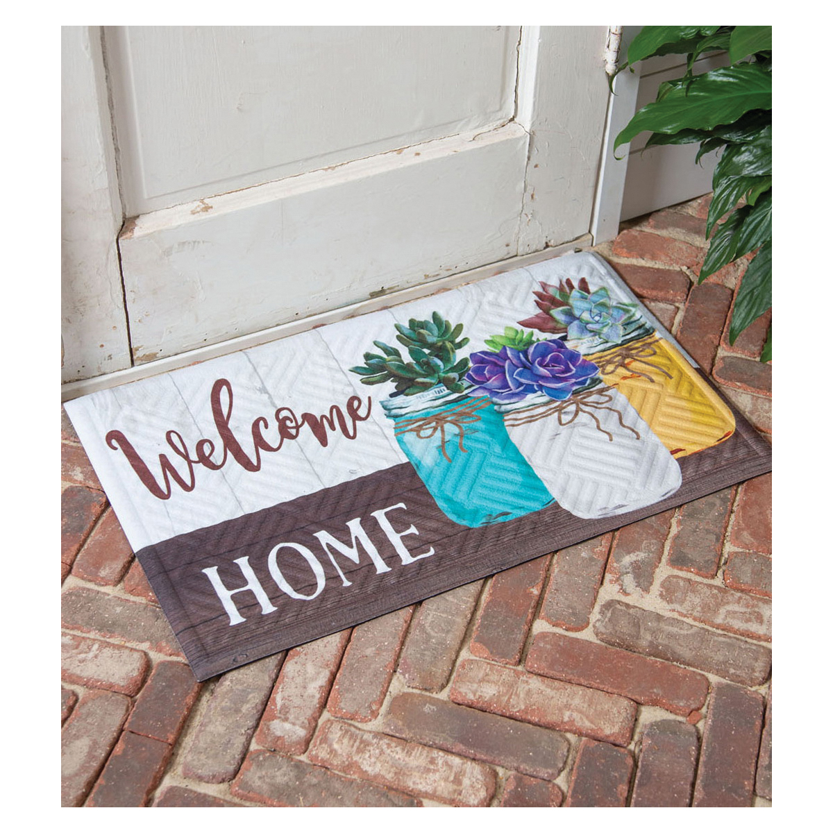Evergreen Enterprises Mason Jar Succulents Floor Mat - Thumbnail 2