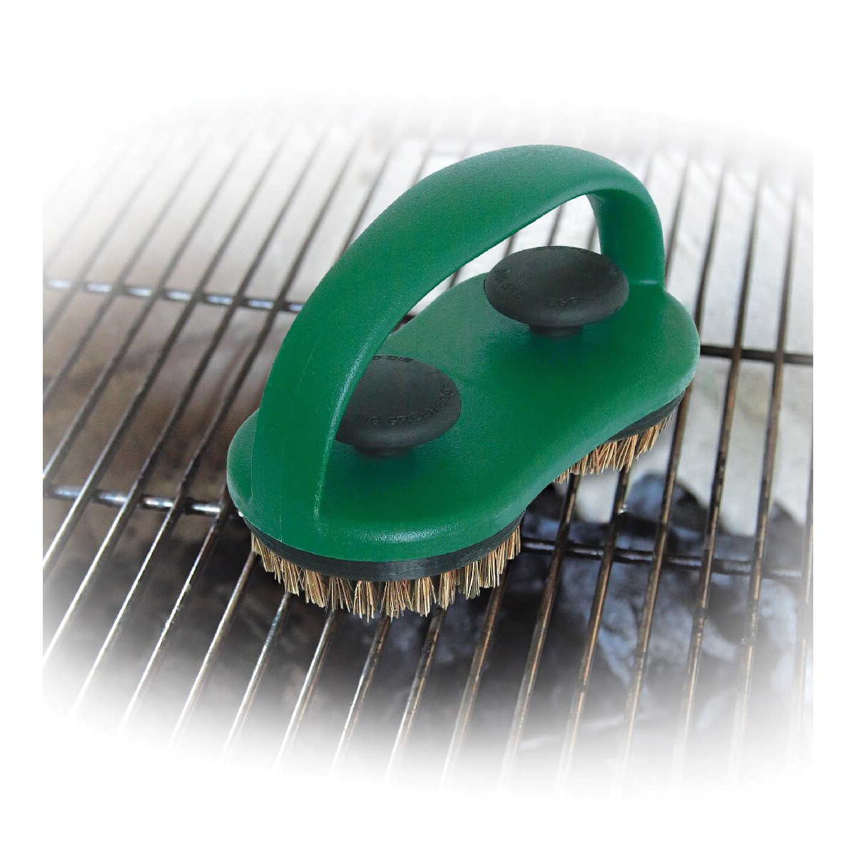 SpeediClean Dual Brush Grid and Pizza Stone Scrubber, Big Green Egg, Metal/Palmyra Bristle, Ergonomic Handle - 3