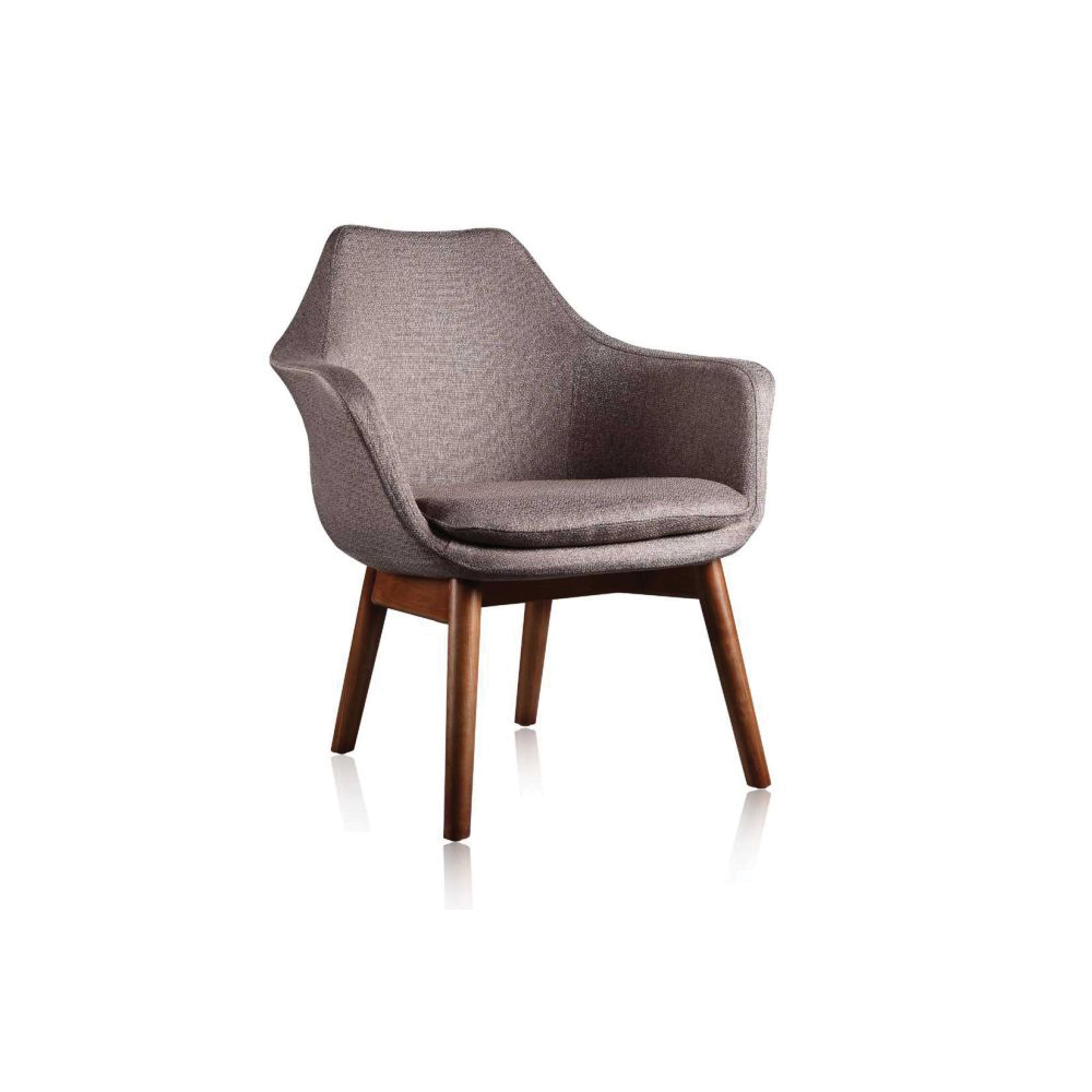 Manhattan Comfort AC026-GY Manhattan Comfort Cronkite Series AC026-GY Accent Chair, 28.7 in OAW, 26 in OAD, 22.4 in OAH, Wood Frame, Walnut Frame - 1