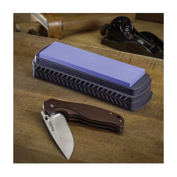 Sharpening Stone and Base, Smith's, 6 in L, 1-3/4 in W, 400, 1000 Grit, Fine, Medium - 2