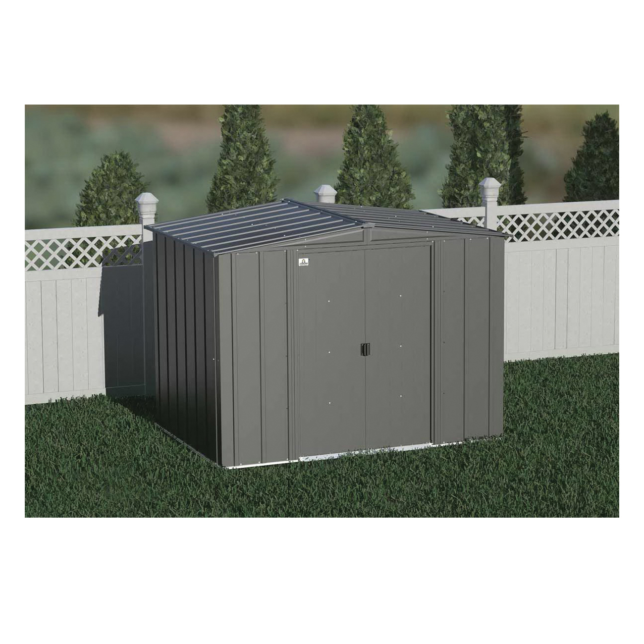 Arrow Storage Products Classic Series CLG86CC Storage Shed, 248 cu-ft, 8 ft W, 6 ft D, 6 ft H, Steel, Charcoal - 2