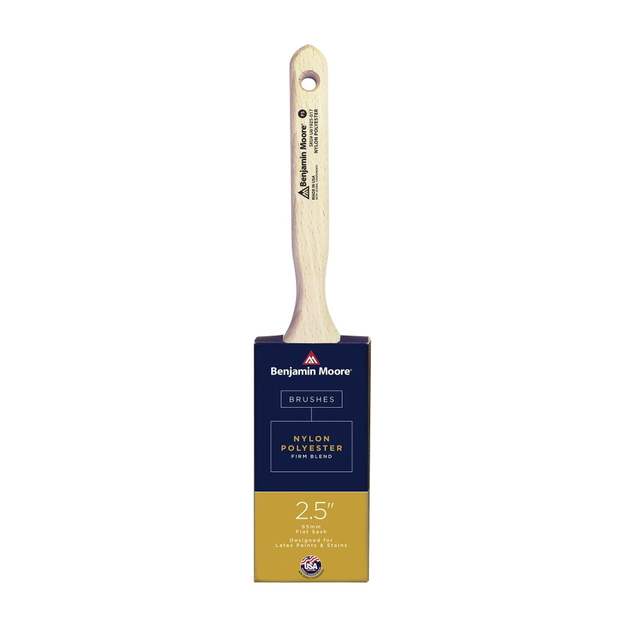 U61925-017 Paint Brush, Firm Brush, 2-15/16 in L Bristle, Nylon/Polyester Bristle, Flat Sash Handle