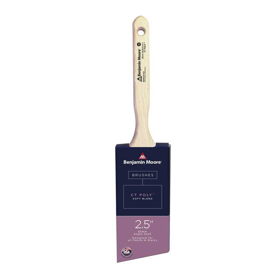 U62025-017 Paint Brush, Soft Brush, 3 in L Bristle, CT Polymer Bristle, Angle Sash Handle