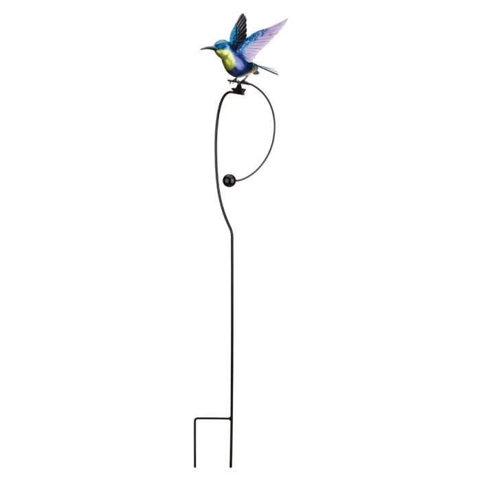 Regal Art & Gift 13157 Garden Stake, 42 in H, Rocker Hummingbird Wood Nymph, Metal