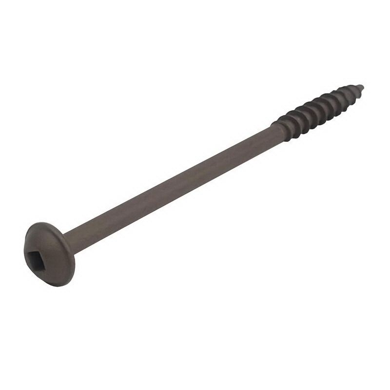 SML-C4X400-30 XL Pocket Hole Screw, #14 Thread, 4 in L, Coarse Thread, Maxi-Loc Head, Square Drive, Type 17 Point