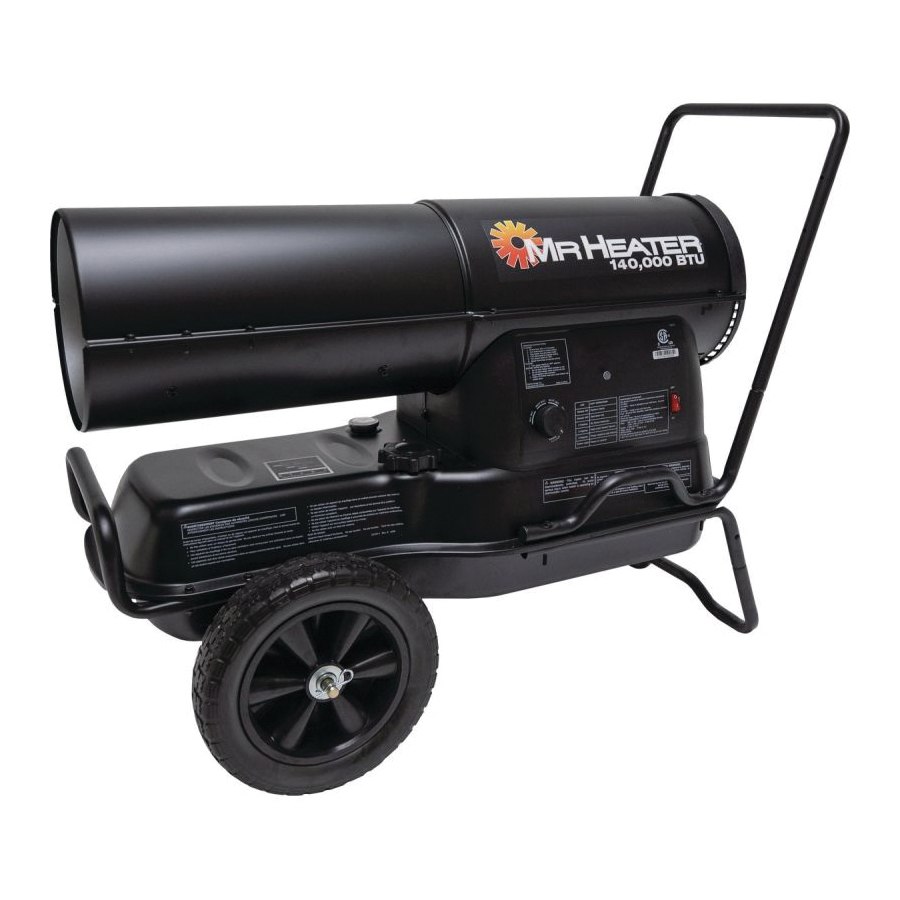 F210140 Forced Air Heater with Handle, 8.5 gal Fuel Tank, Diesel, Fuel Oil, Jet Fuel, Kerosene