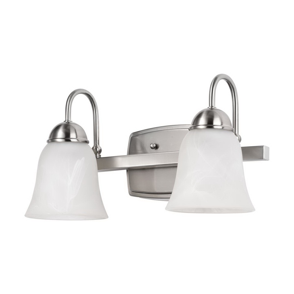 Vanity Light, Satco, 2-Light, 15 in W, Brushed Nickel - 2
