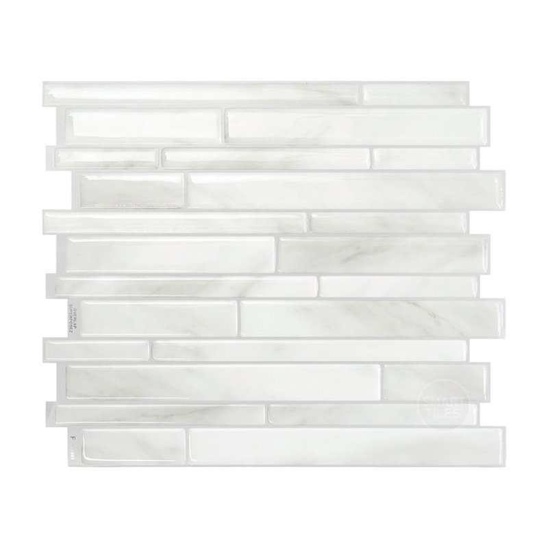 Mosaik Series SM1119G-04-QG Wall Tile, 11.55 in L Tile, 9.63 in W Tile, Milano Massa Pattern, Gray/White