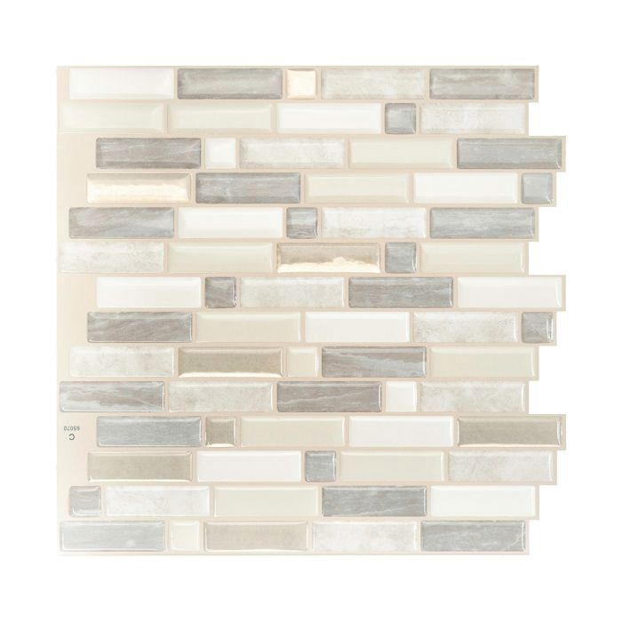 Mosaik Series SM1112G-04-QG Wall Tile, 9.36 in L Tile, 9.73 in W Tile, Crescendo Ciotta Pattern, Vinyl
