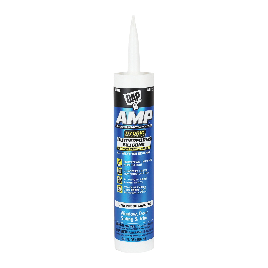 AMP 7079800760 Advanced Sealant Caulk, White, 30 to 60 min Curing, 0 to 140 deg F, 9 oz Cartridge