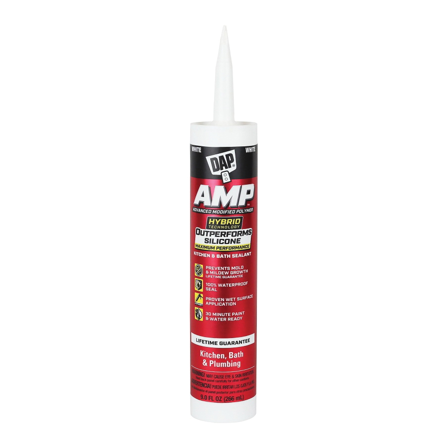 AMP 7079800762 Advanced Sealant Caulk, White, 30 min Curing, 9 oz Cartridge