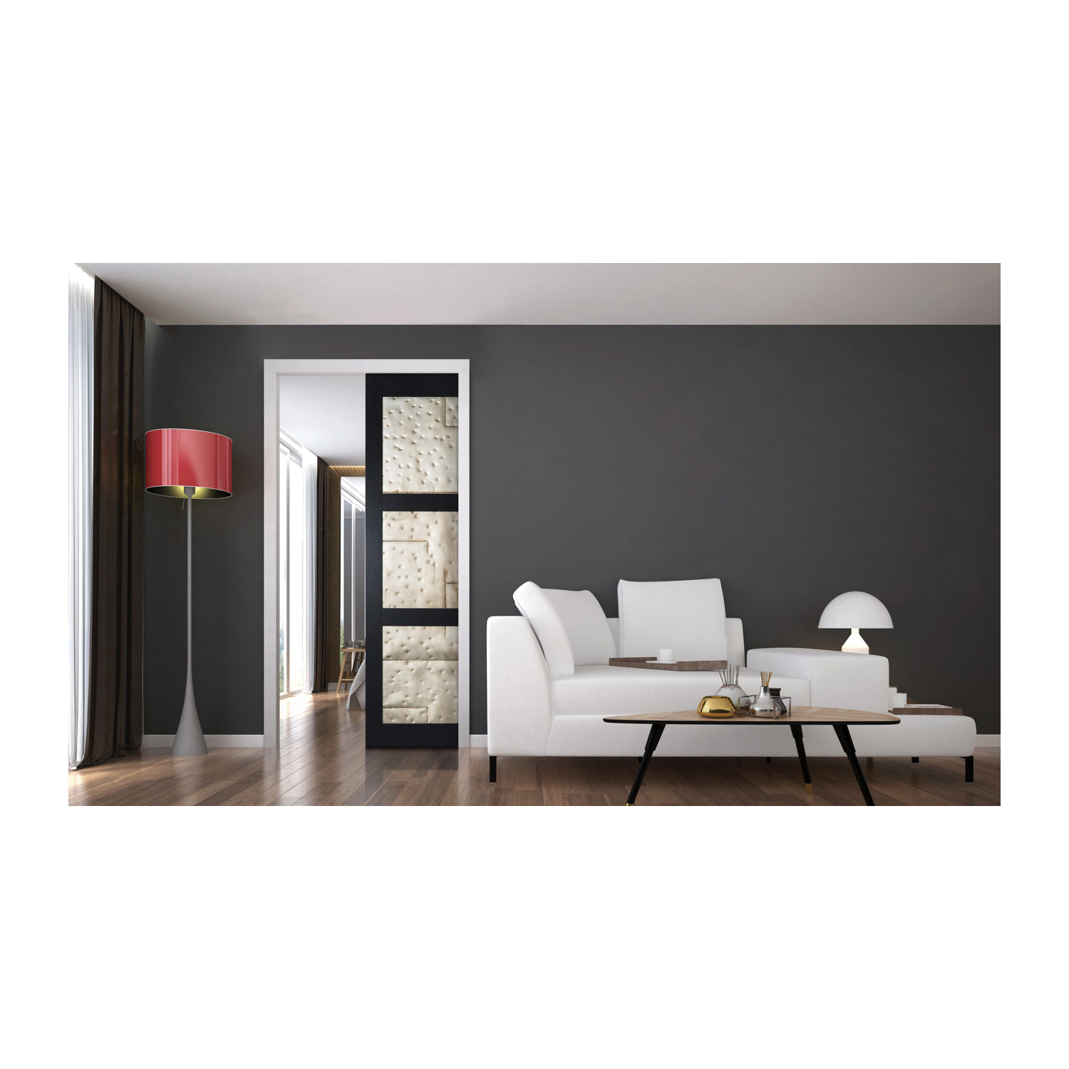 Renin PD119P Pocket Door Hardware Set - 3