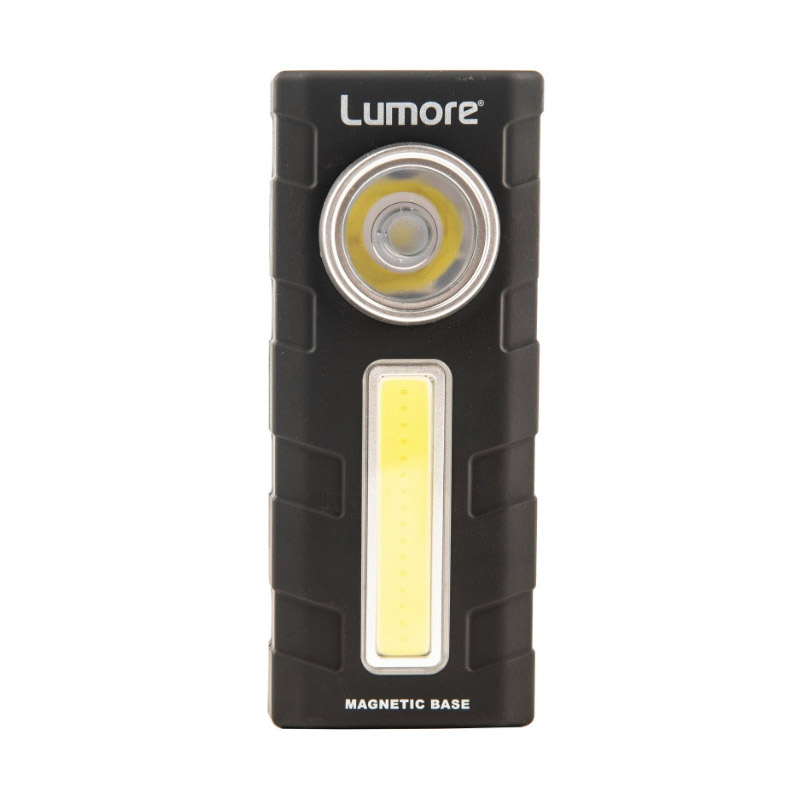 LUMORE 6883 2-in-1 Work Light with Magnetic Clip Hook, 2-Lamp, LED Lamp, 300, 250 Lumens, Black