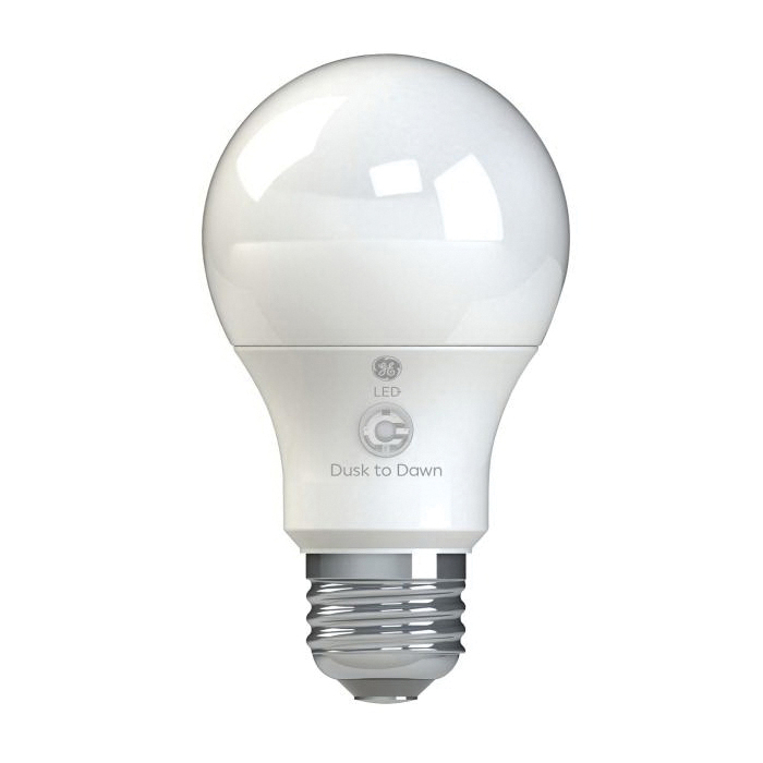 GE LED+ 93121487 Dusk To Dawn Light Bulb, General-Purpose, A19 Lamp, 60 W Equivalent, Medium (E26) Lamp Base