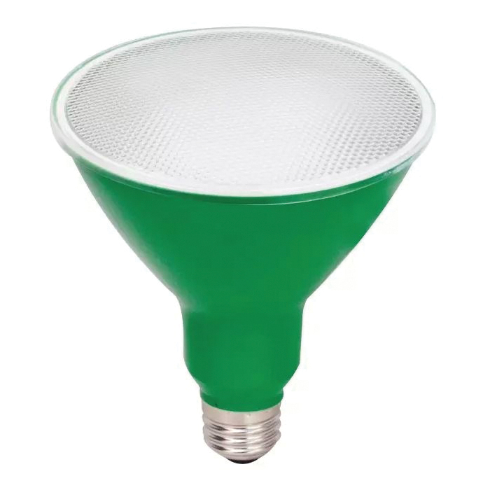 93100881 Floodlight Bulb, Decorative, PAR38 Lamp, Medium (E26) Lamp Base, Non-Dimmable, Green