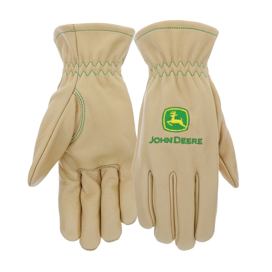 JD84014-WML Work Gloves, Women's, M/L, 3-7/8 in L, Slip-On Cuff, Cow Grain Leather, Beige