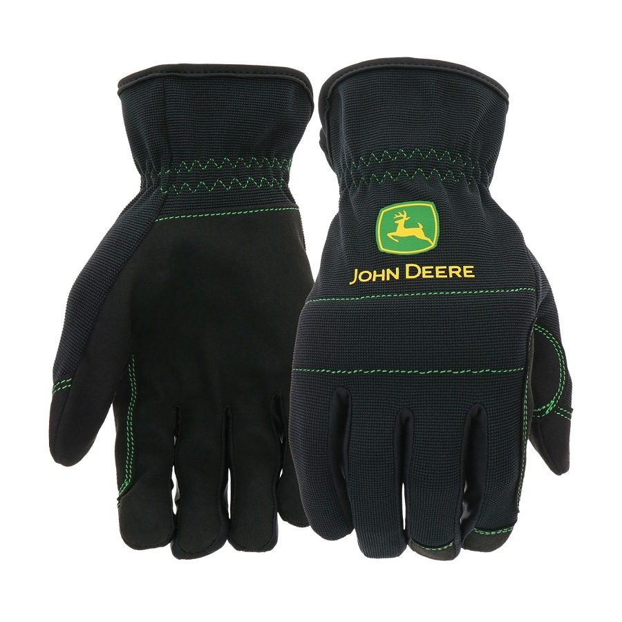 JD86021-L High-Dexterity Work Gloves, L, 4-5/8 in L, Slip-On Cuff, Polyester, Black