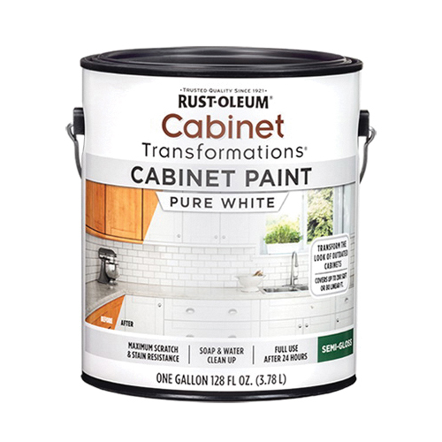 359025 Cabinet Paint, Semi-Gloss, Pure White, 1 gal