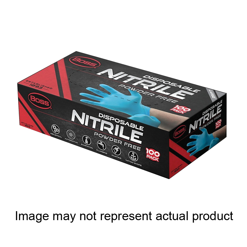 B21041-L Disposable Gloves, 100 CT, L, Nitrile, Powder-Free, Blue