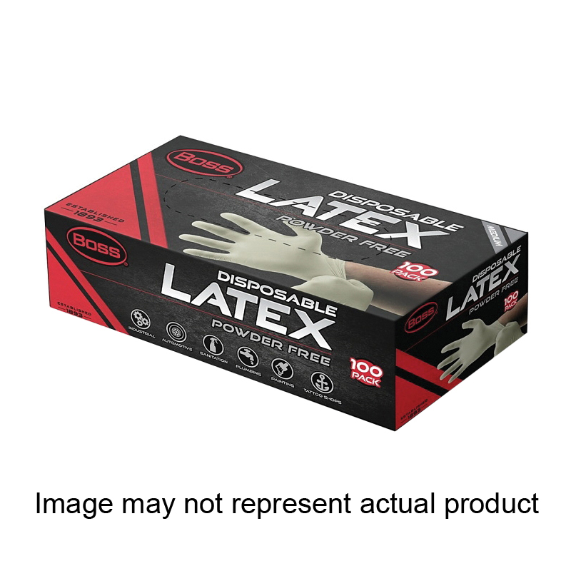 B22011-M Disposable Gloves, M, Latex, White