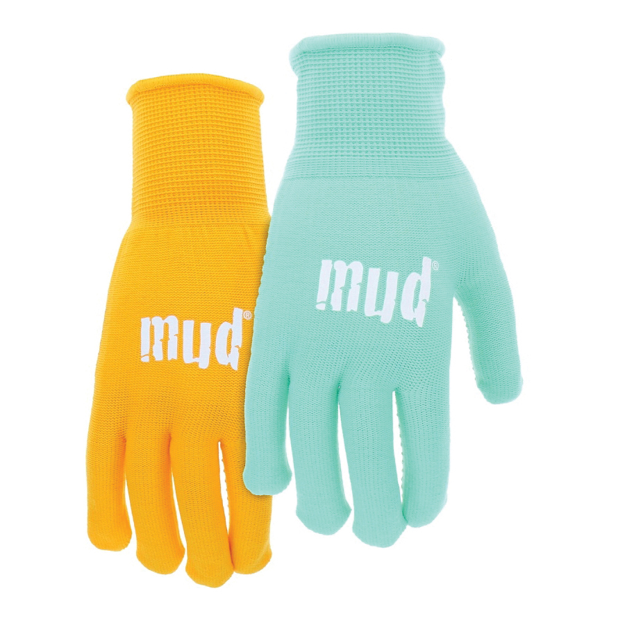 MD35001M-WML2P Gloves, Women's, M/L, Wing Thumb, Knit Wrist, Seamless Cuff, Nylon/PVC, Multi-Color
