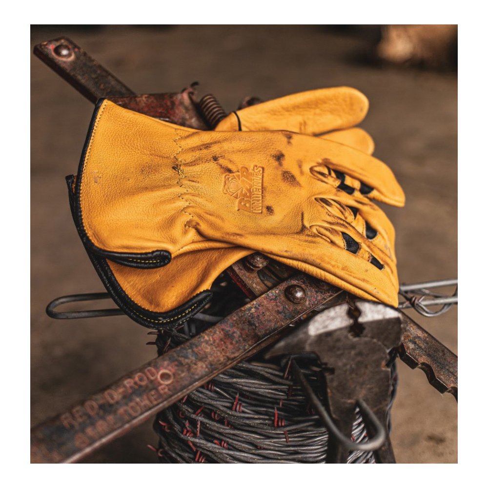 Bear Knuckles HD361-YL-XL Driver Gloves, XL, Winged Thumb, Shirred Back Cuff, Cowhide Leather - 3