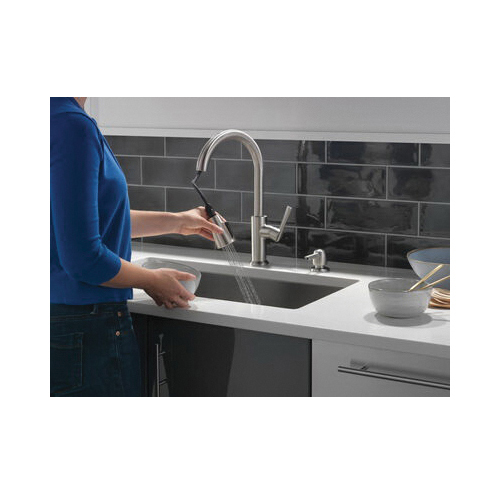 Emery Kitchen Faucet, Delta, Pull Down, 1-Handle, Stainless, Includes Soap Dispenser - 4