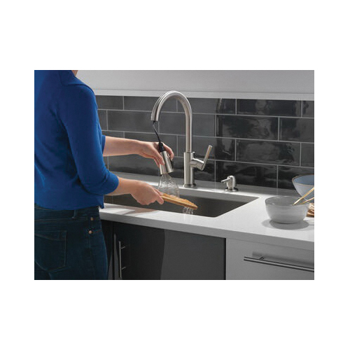 Emery Kitchen Faucet, Delta, Pull Down, 1-Handle, Stainless, Includes Soap Dispenser - 5