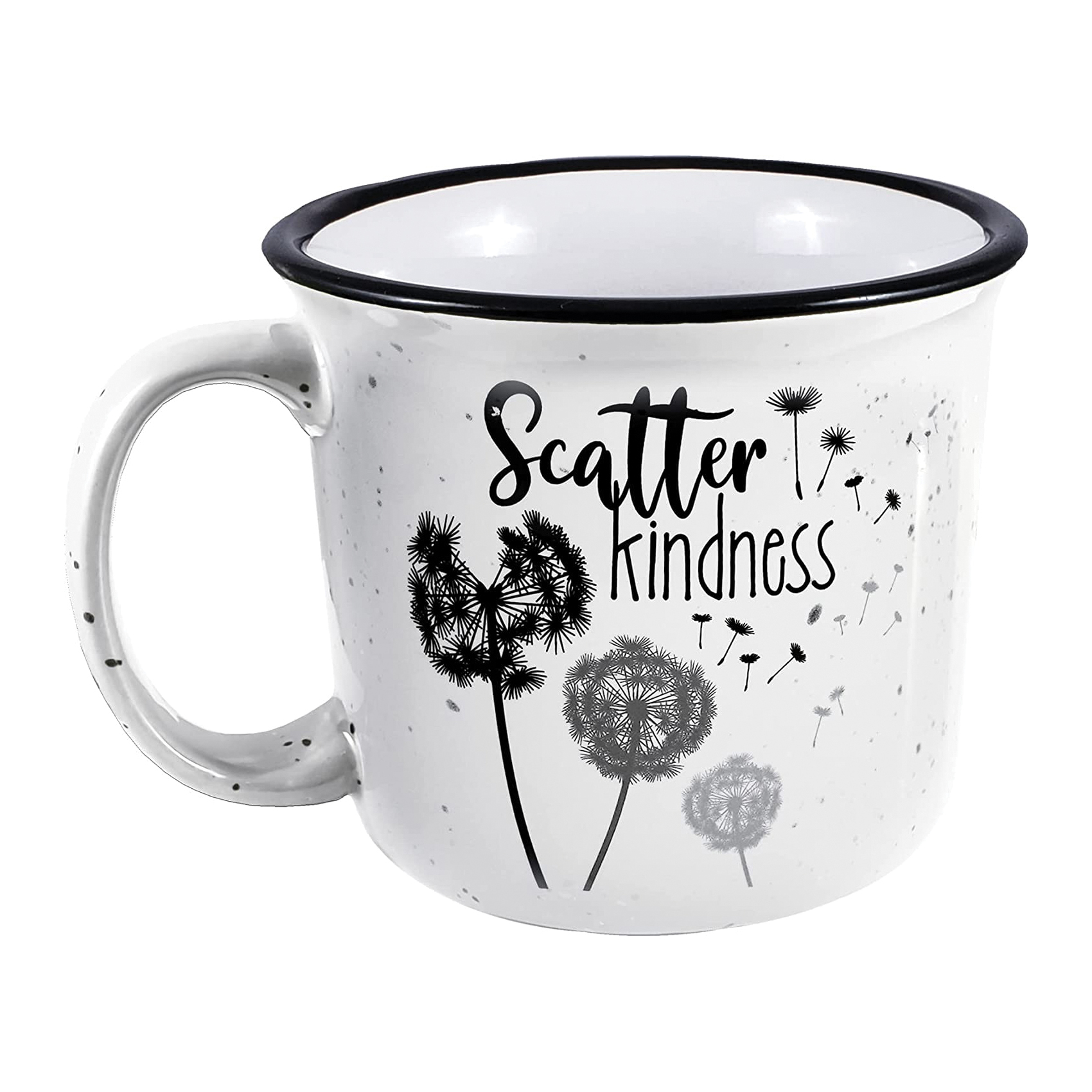 Coffee and Kindness 14 oz White Travel Mug