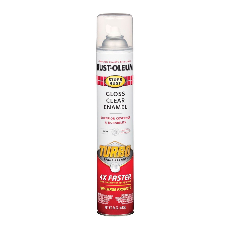 353345 Protective Enamel with Turbo Spray System, Gloss, Clear, 24 oz, Aerosol Can