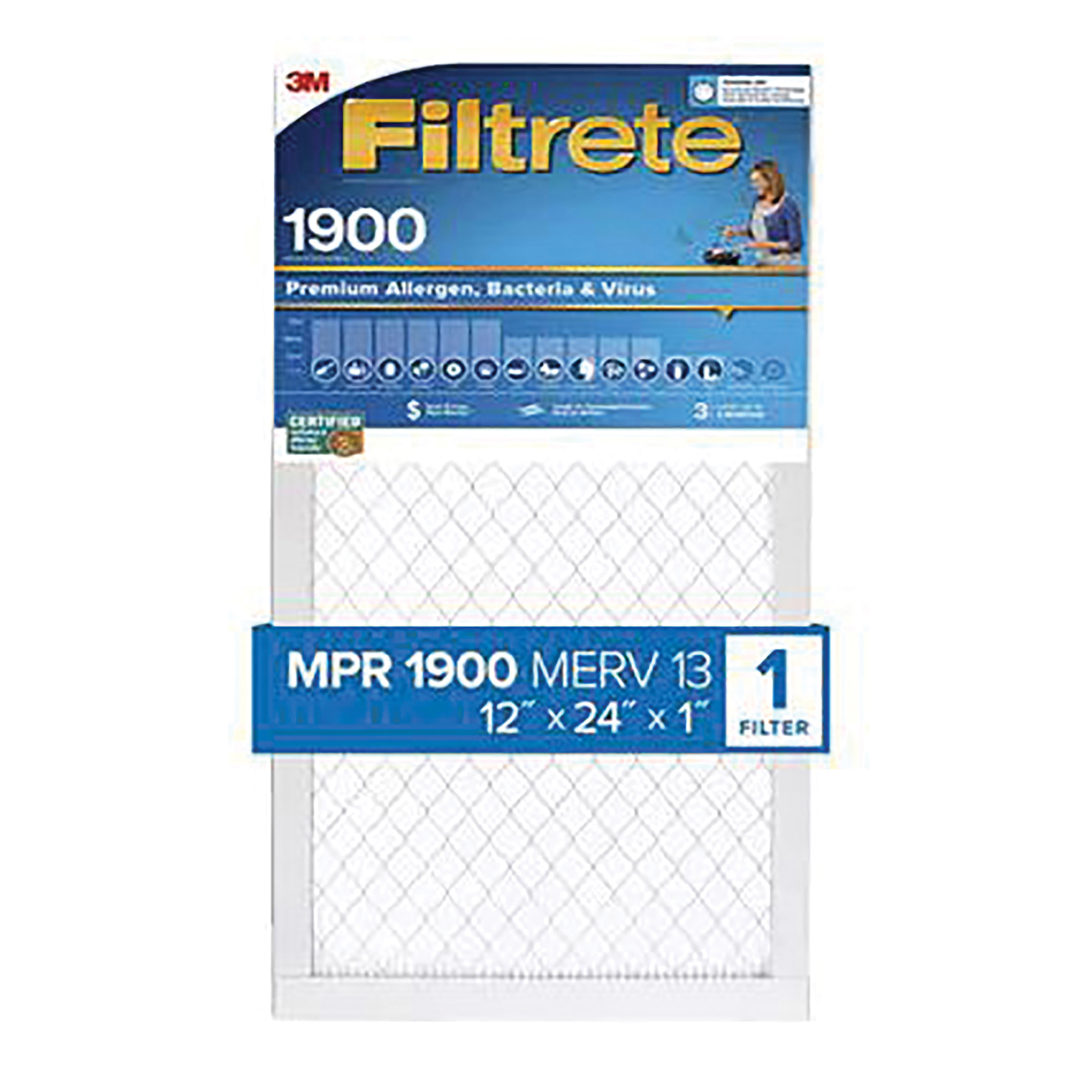 UT20-4 Air Filter, 24 x 12 x 1, 13 MERV, 1900 MPR