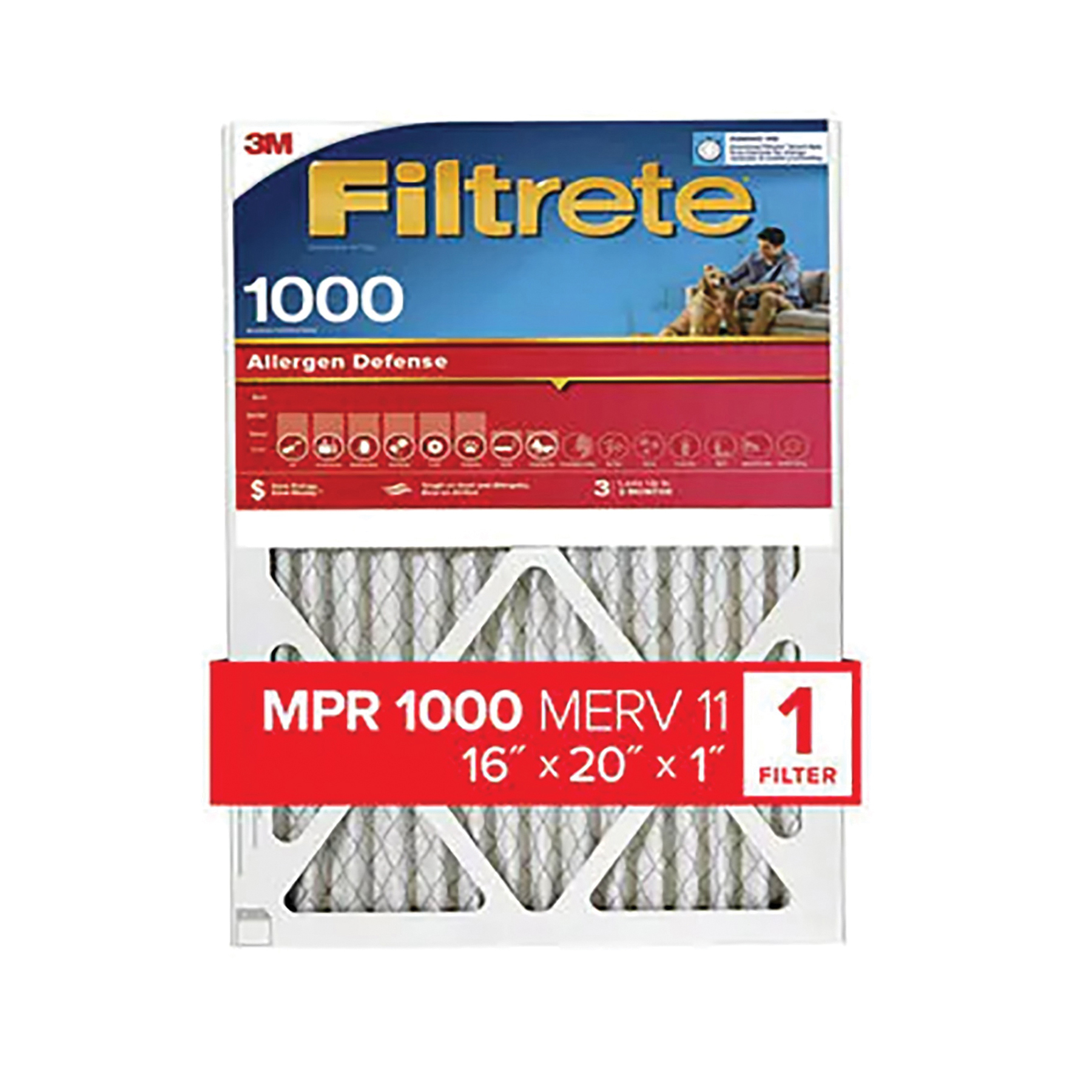 9800-4 Air Filter, 16 in L, 20 in W, 11 MERV, 1000 MPR