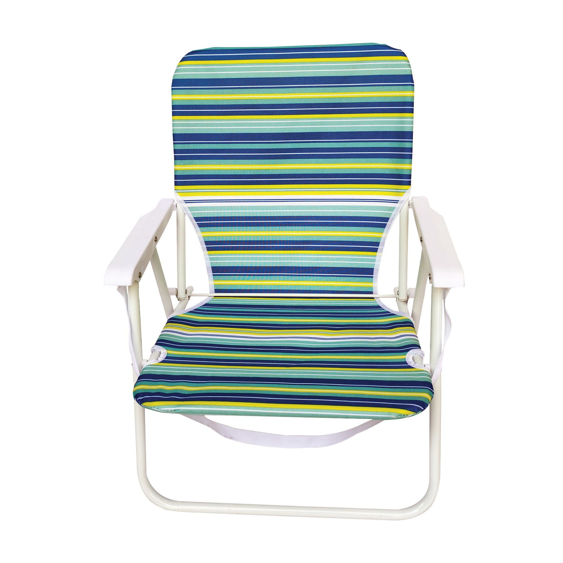 F2S024 Beach Chair, 22 in W, 21.7 in D, 26.7 in H, Steel Frame, White Frame, 400D PE Solid Fabric Seat