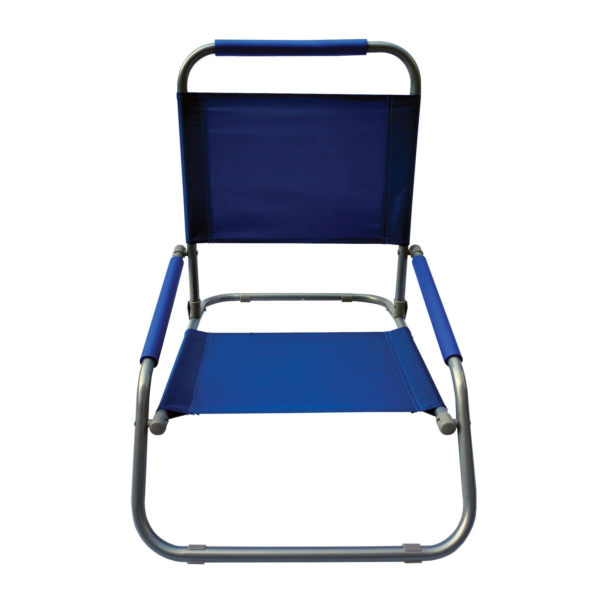F2S018-BLUE Beach Chair, 18.1 in W, 23 in D, 21.65 in H, Steel Frame, Sliver Frame
