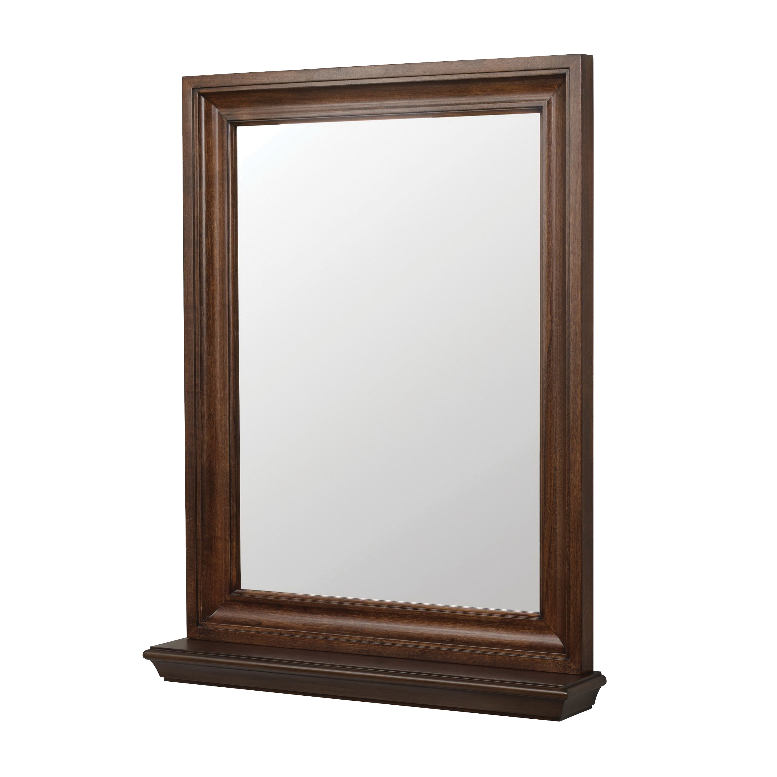 Cherie Series CHNM2430 Framed Mirror, Rectangular, 24 in W, 30 in H, Wood Frame, Dark Walnut Frame