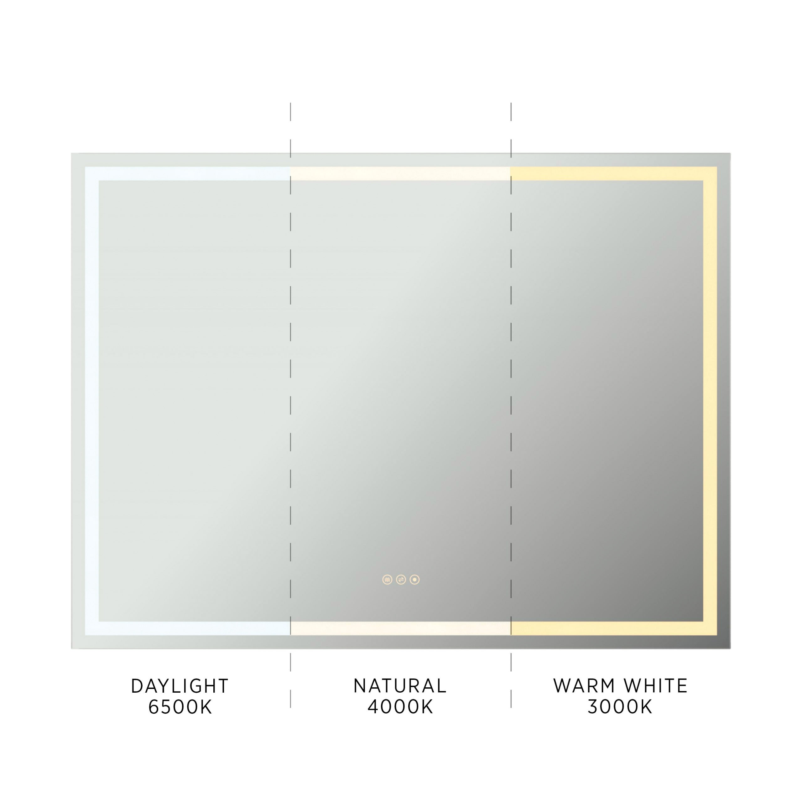 Craft + Main LED4836-RT Lighted Mirror with Tunable LED and Anti-Fog Touch Sensors, Rectangular, 36 in L, 48 in W - 2