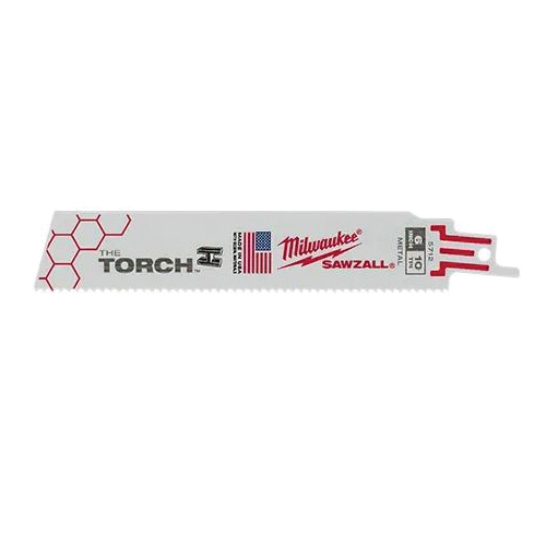 SAWZALL TORCH 48-00-8784 Reciprocating Saw Blade, 1 in W, 6 in L, 18 TPI, Bi-Metal Cutting Edge